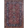 Momeni 3 ft. 6 in. x 5 ft. 6 in. Karachi-1 Rectangle Area Rug Burgundy KARACKAR-1BUR3656